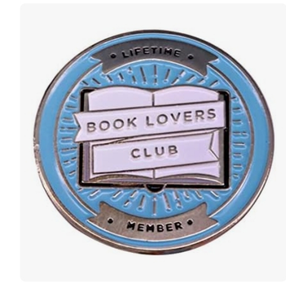 Book Lovers Club Enamel Pin in Light Blue & Lavender